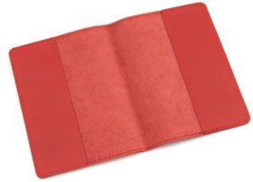 Обкладинка шкіряна на паспорт із тисненням картки Leather Collection 103330 (червоного кольору)