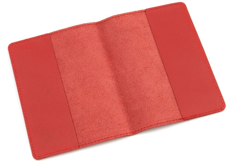 Обложка кожаная на паспорт с тиснением карты Leather Collection 103330 (красного цвета) modnotak фото №2
