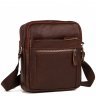 Маленькая мужская сумка на плечо из натуральной кожи коричневого цвета Tiding Bag (15733) - 1