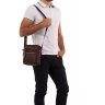 Маленькая мужская сумка на плечо из натуральной кожи коричневого цвета Tiding Bag (15733) - 2