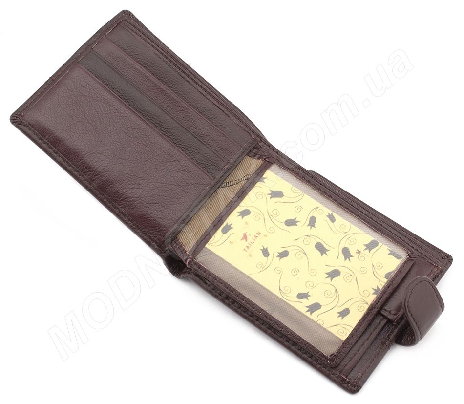 Коричневое мужское недорогое портмоне из натуральной кожи Tailian (18180)