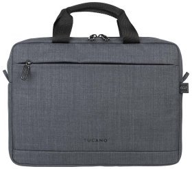 Компактная сумка для ноутбука до 13" из качественного текстиля черного цвета Tucano Stop MB с ручками 103530