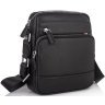Компактная мужская черная сумка через плечо из мягкой кожи Tiding Bag (15807) фото №1 Компактная мужская черная сумка через плечо из мягкой кожи Tiding Bag (15807) modnotak фото - 1