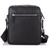 Компактная мужская черная сумка через плечо из мягкой кожи Tiding Bag (15807) фото №4 Компактная мужская черная сумка через плечо из мягкой кожи Tiding Bag (15807) modnotak фото - 4