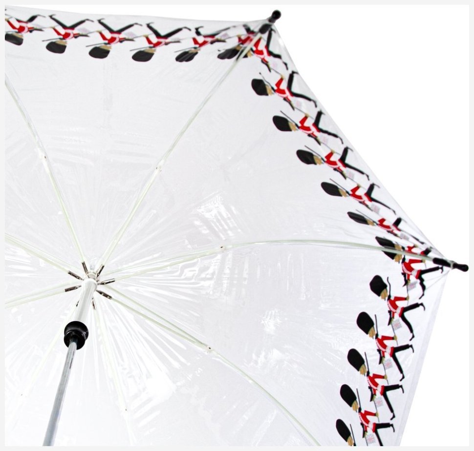 Детский зонт-трость Fulton Funbrella-4 C605 Guards (Прозрачный с солдатиками Королевской гвардии, механика) 93830 modnotak фото №6