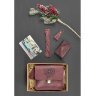 Женский подарочный набор из винтажной кожи (сумка, картхолдер, браслет, брелок) BlankNote (12351) - 3