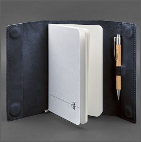 Блокнот (софт-бук) темно-синего цвета из кожи Crazy Horse - BlankNote (14130)