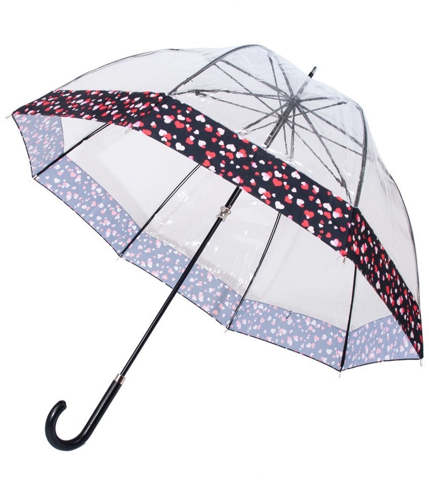 Зонт женский Fulton L866 Birdcage-2 Luxe Love Hearts (Трость, механика, прозрачный с принтом сердечек) 94130 фото №5 Зонт женский Fulton L866 Birdcage-2 Luxe Love Hearts (Трость, механика, прозрачный с принтом сердечек) 94130 modnotak фото №5