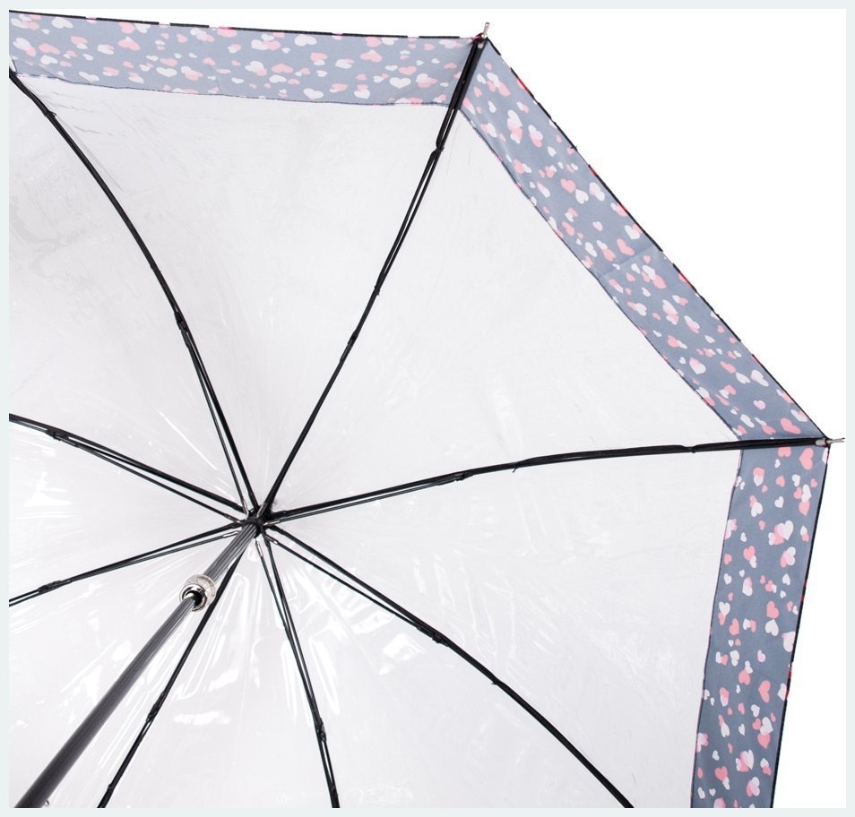 Зонт женский Fulton L866 Birdcage-2 Luxe Love Hearts (Трость, механика, прозрачный с принтом сердечек) 94130 фото №8 Зонт женский Fulton L866 Birdcage-2 Luxe Love Hearts (Трость, механика, прозрачный с принтом сердечек) 94130 modnotak фото №8