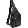 Черная мужская сумка-рюкзак через плечо из кожзаменителя Vintage (20513) - 1