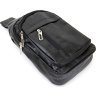 Черная мужская сумка-рюкзак через плечо из кожзаменителя Vintage (20513) - 4