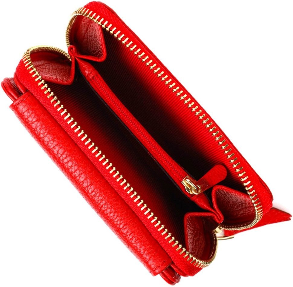 Червоний жіночий гаманець середнього розміру з натуральної шкіри з монетницею Tony Bellucci (2422013)
