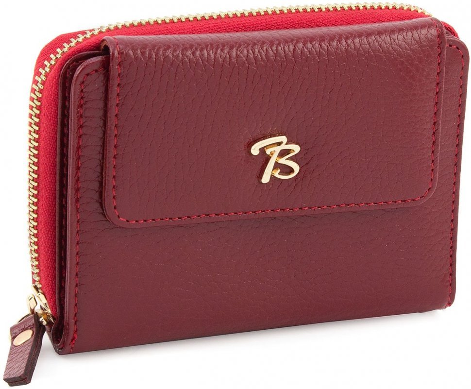 Популярний гаманець червоного кольору з натуральної шкіри з монетницьою Tony Bellucci (10792)