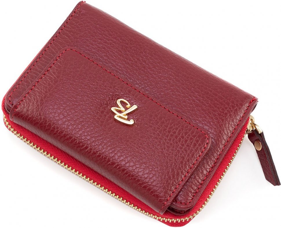 Популярний гаманець червоного кольору з натуральної шкіри з монетницьою Tony Bellucci (10792)