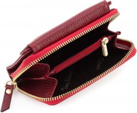 Популярний гаманець червоного кольору з натуральної шкіри з монетницьою Tony Bellucci (10792) - 2