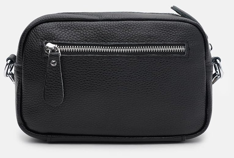 Повседневная кроссбоди сумка для женщин из фактурной кожи Borsa Leather 104530 черного цвета фото №3 Повседневная кроссбоди сумка для женщин из фактурной кожи Borsa Leather 104530 черного цвета modnotak фото №3