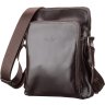 Мужская сумка через плечо из гладкой кожи коричневого цвета от украинского производителя SHVIGEL (11100) - 1