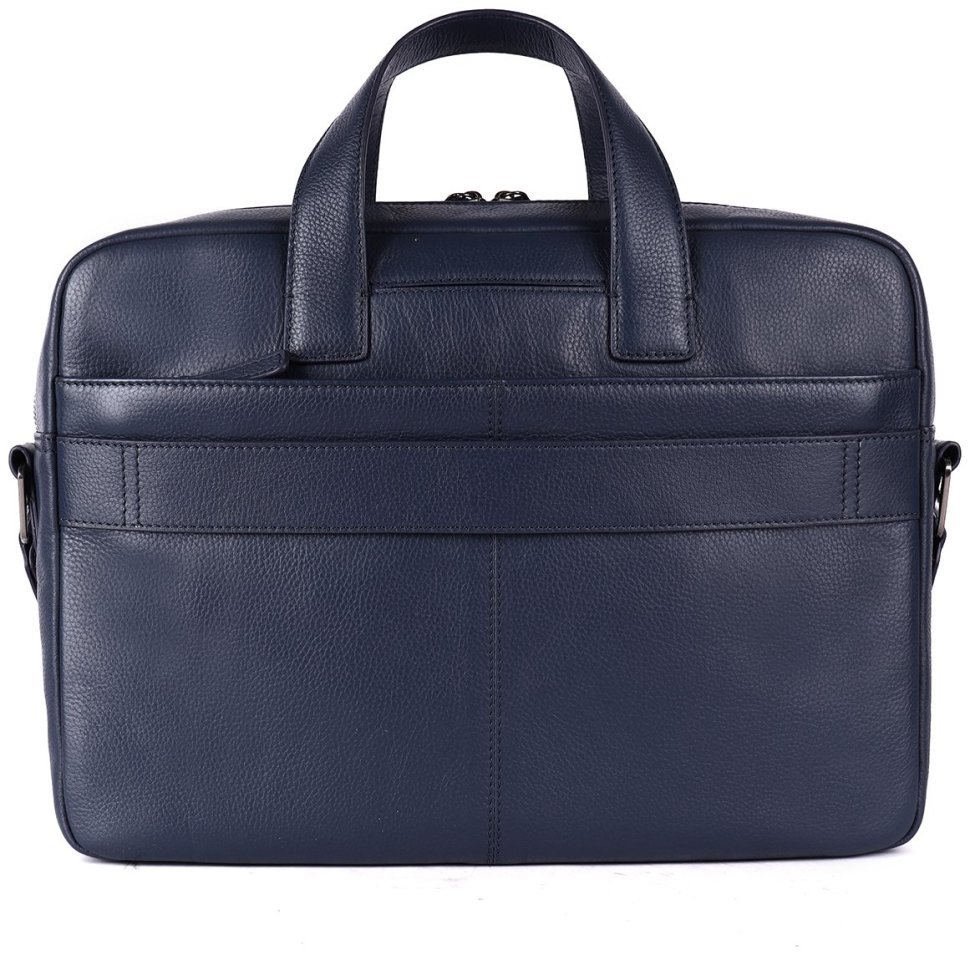 Кожаная деловая мужская сумка для ноутбука Brampton London Maven 94530 (Синего цвета, до 14") modnotak фото №4