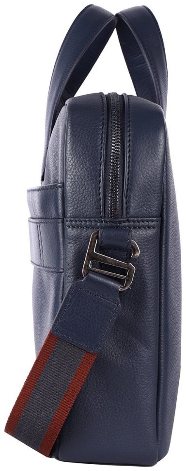 Кожаная деловая мужская сумка для ноутбука Brampton London Maven 94530 (Синего цвета, до 14") modnotak фото №5