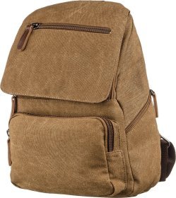 Текстильный женский рюкзак коричневого цвета Vintage (20196)