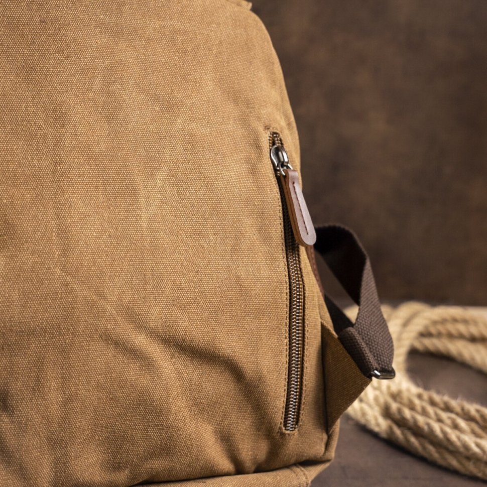 Текстильный женский рюкзак коричневого цвета Vintage (20196)