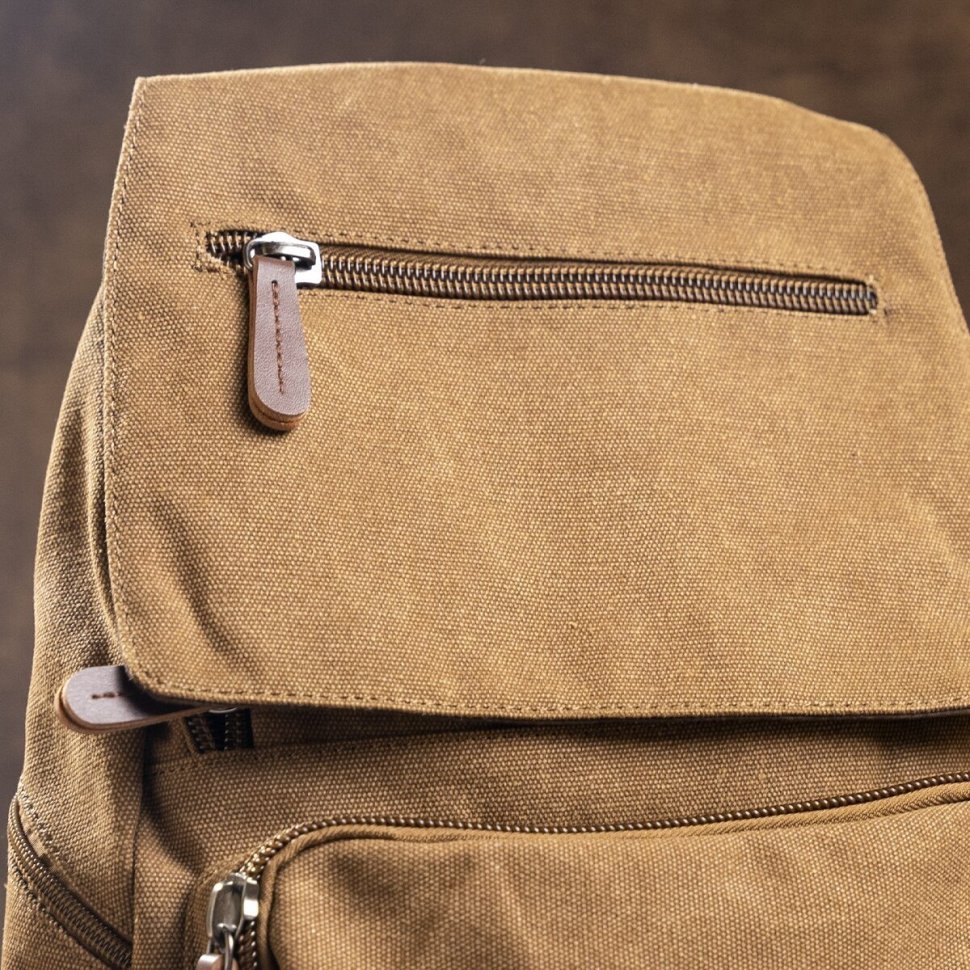 Текстильний жіночий рюкзак коричневого кольору Vintage (20196)