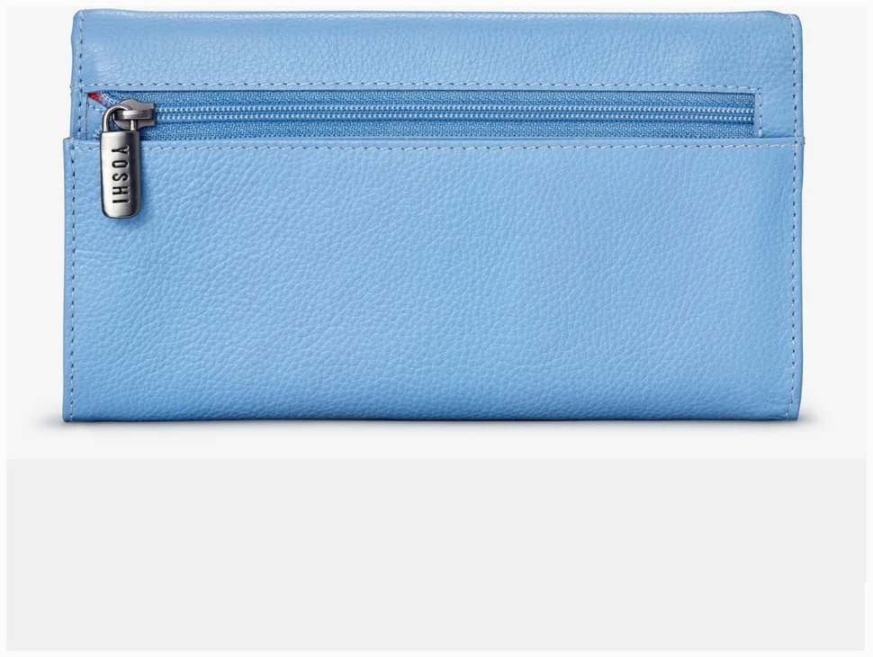 Женский кожаный кошелек голубого цвета Yoshi Y1030 Hodson 94930 (с принтом цветов и пчелок) фото №3 Женский кожаный кошелек голубого цвета Yoshi Y1030 Hodson 94930 (с принтом цветов и пчелок) modnotak фото №3