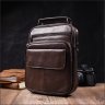 Коричневая мужская сумка-барсетка вертикального формата из натуральной кожи флотар Vintage 2421952 - 7