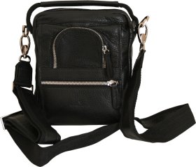 Оригинальная мужская сумка-барсетка из черной кожи Vip Collection (21100)