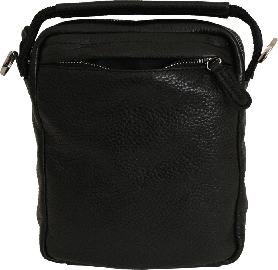 Оригінальна чоловіча сумка-барсетка із чорної шкіри Vip Collection (21100)
