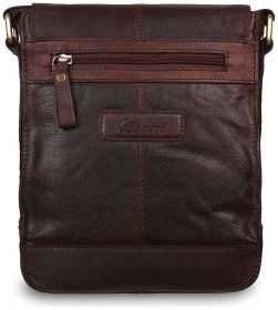 Мужская кожаная сумка через плечо с клапаном на магните Ashwood G31 коричневого цвета 95430