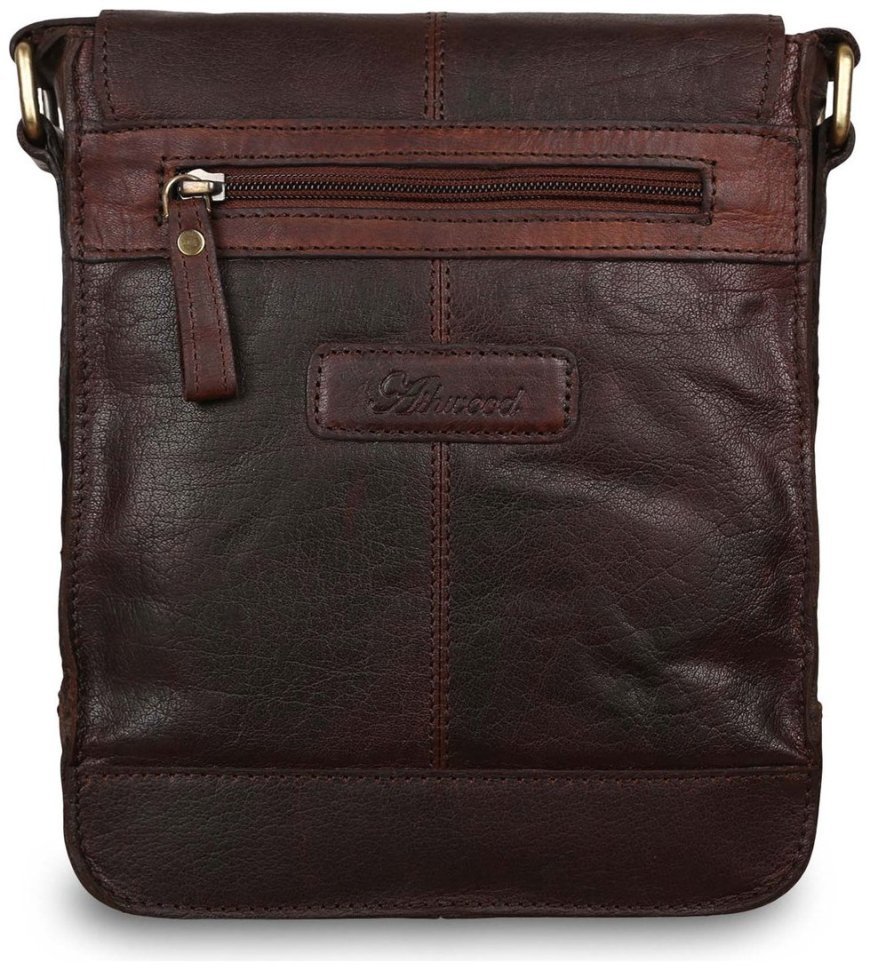 Мужская кожаная сумка через плечо с клапаном на магните Ashwood G31 коричневого цвета 95430 modnotak фото №2