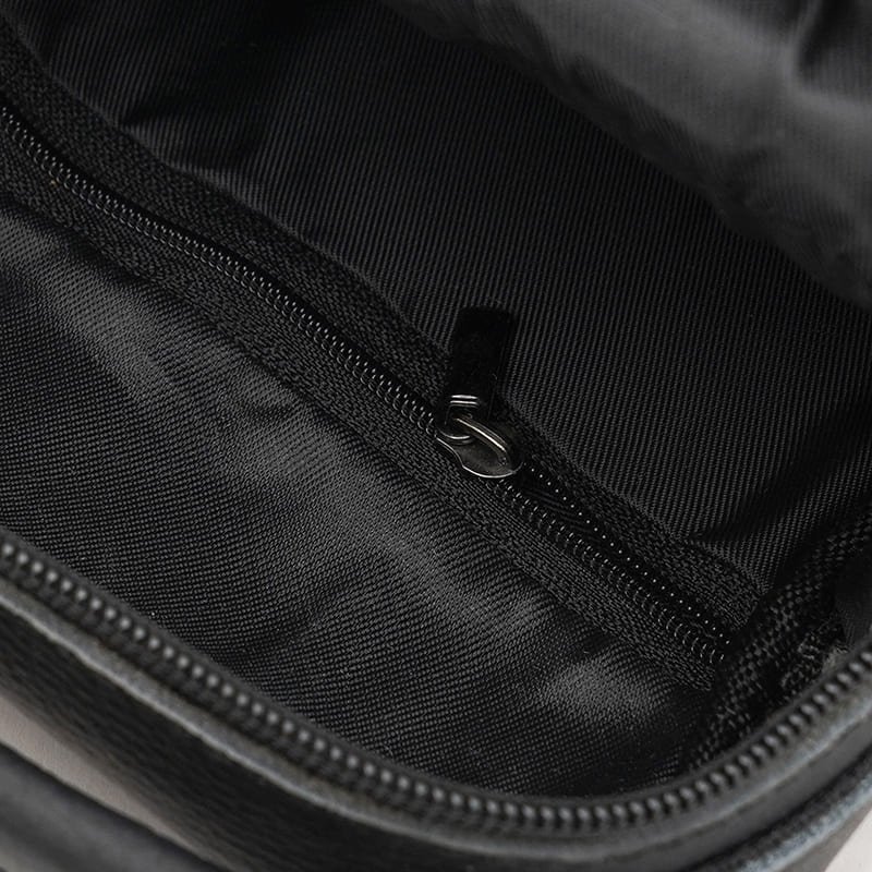 Небольшая мужская сумка барсетка из натуральной фактурной кожи через плечо Borsa Leather черного цвета 95530 modnotak фото №5