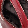 Красная женская сумка-кроссбоди из фактурной кожи на две молнии Borsa Leather (19349) - 5