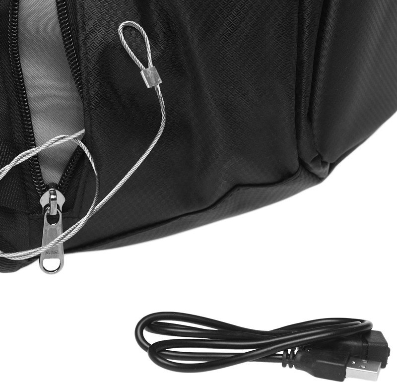 Недорогий чоловічий рюкзак для роботи або навчання з чорного поліестеру Remoid (21472)