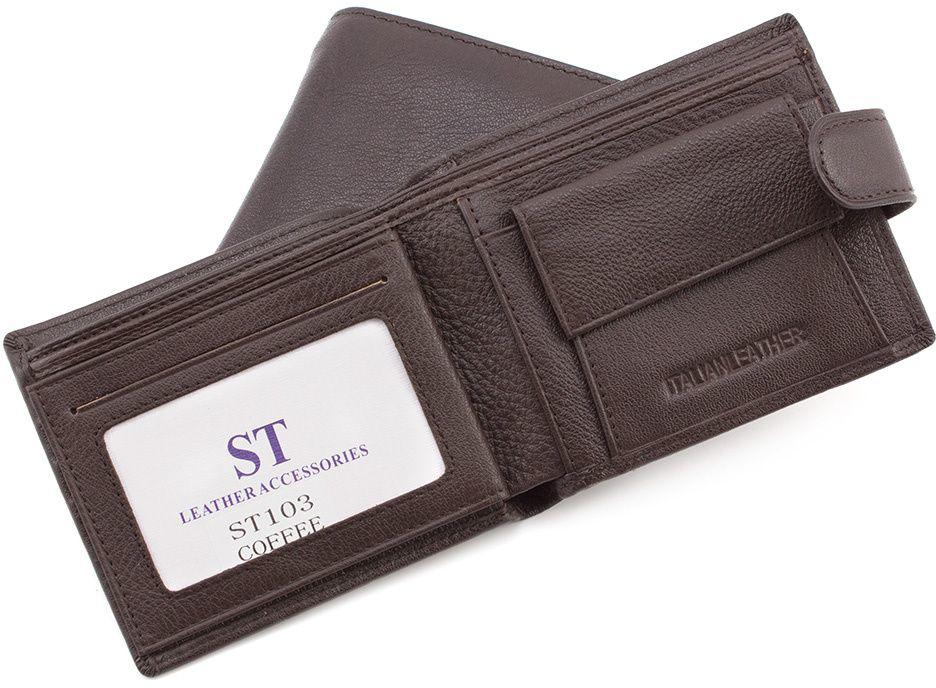 Шкіряне чоловіче портмоне на застібці ST Leather (18839)
