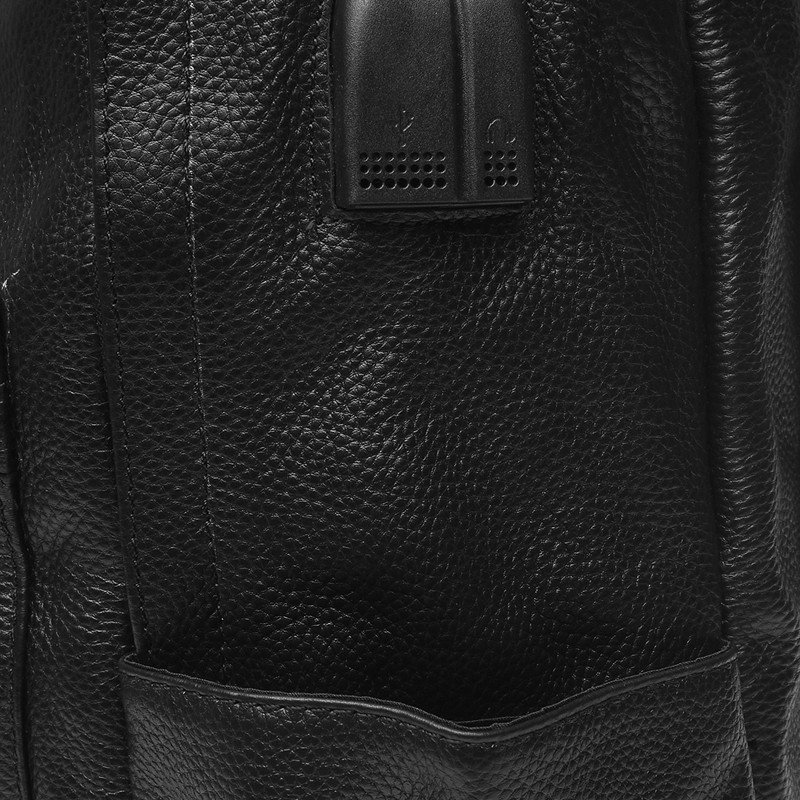Чорний чоловічий міської рюкзак зі шкіри флотар Keizer (19233)