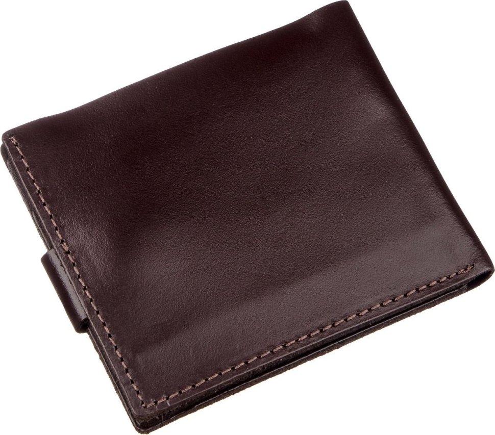 Мужское коричневое портмоне горизонтального типа из натуральной кожи без монетницы SHVIGEL (2416214)