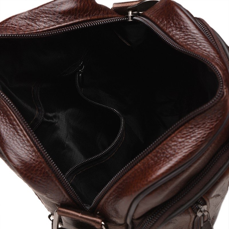 Чоловічі шкіряні сумки через плече в коричневому кольорі Borsa Leather (21395)
