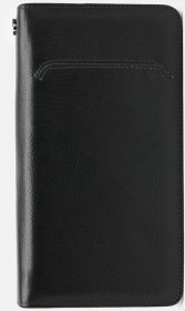 Чоловічий шкіряний клатч чорного кольору на два автономних відділення Ricco Grande (56930)