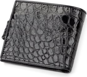 Невелике портмоне з чорної шкіри крокодила CROCODILE LEATHER (024-18056)