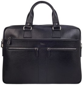 Портфель із фактурної шкіри для ноутбука та документів А4 Desisan 107230 чорного кольору через плече