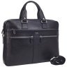 Портфель из фактурной кожи для ноутбука и документов А4 Desisan 107230 черного цвета через плечо modnotak фото - 2