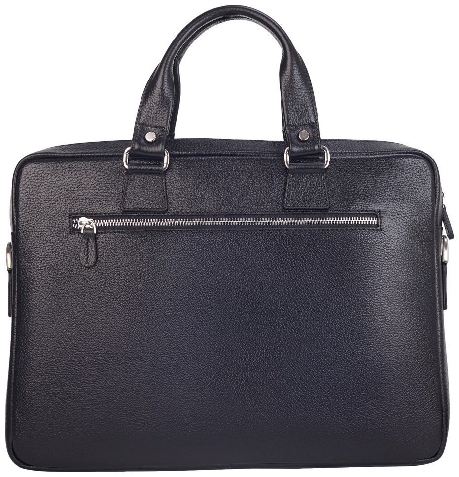 Портфель из фактурной кожи для ноутбука и документов А4 Desisan 107230 черного цвета через плечо modnotak фото №3