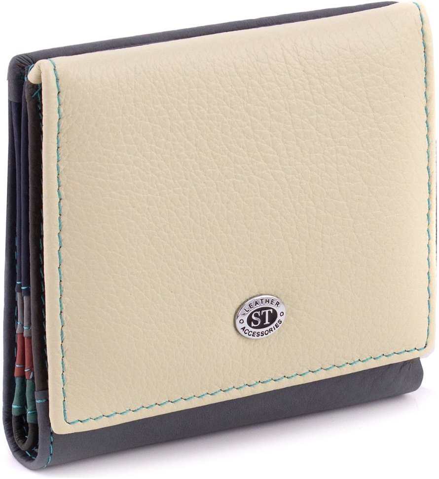 Кожаный женский разноцветный кошелек компактного размера ST Leather 1767230