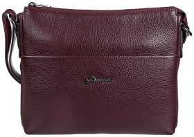 Вместительная женская сумка из кожи флотар на плечо Desisan 107430 бордового цвета
