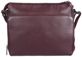 Вместительная женская сумка из кожи флотар на плечо Desisan 107430 бордового цвета