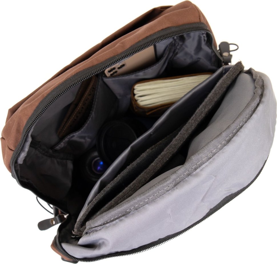 Коричневий рюкзак з текстилю з відділенням під ноутбук Vintage (20626)