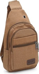 Мужская тактическая сумка-слинг из коричневого текстиля Monsen (22162)