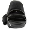 Мужская сумка-слинг вертикального типа из фактурной кожи черного цвета Tiding Bag 77530 - 2